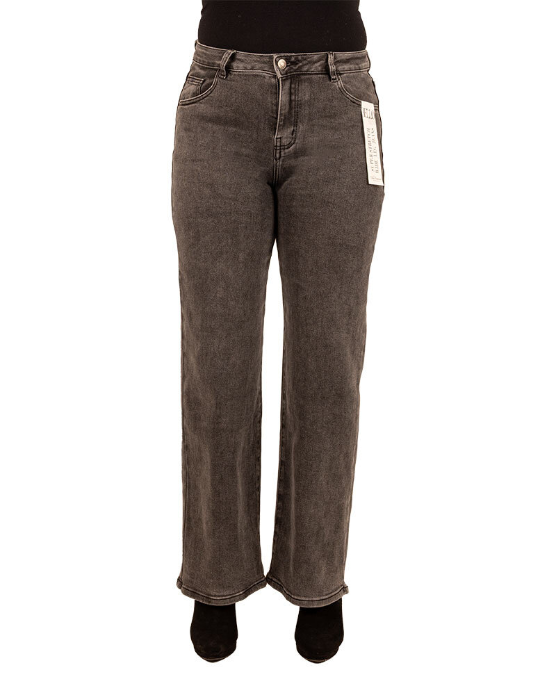 Dark grey wide leg  jeans van Hello Miss