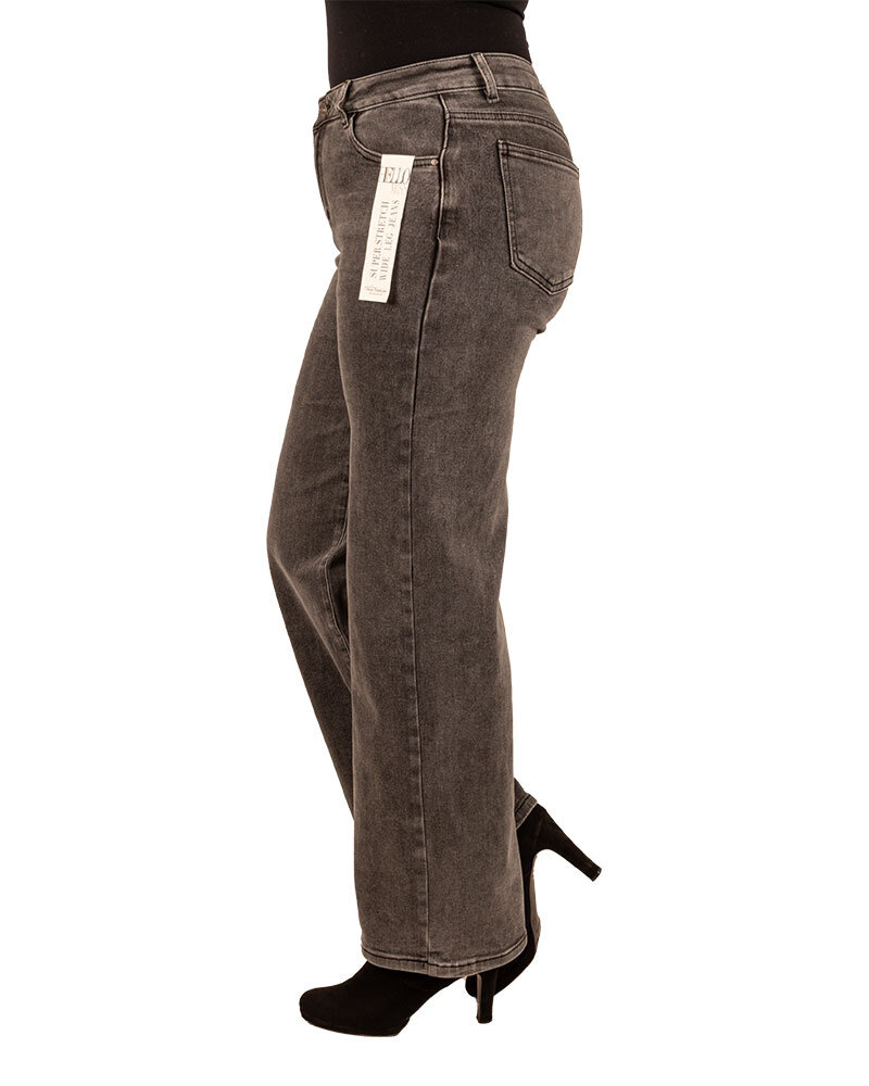 Dark grey wide leg  jeans van Hello Miss