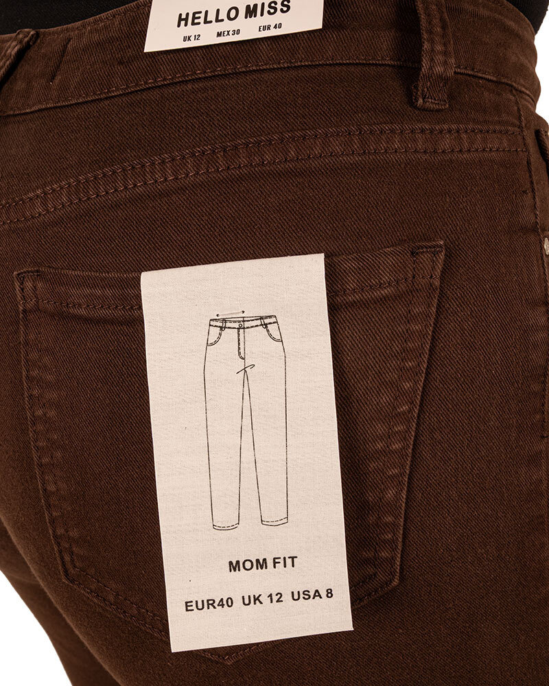 Dark brown high waist mom jeans van Hello Miss