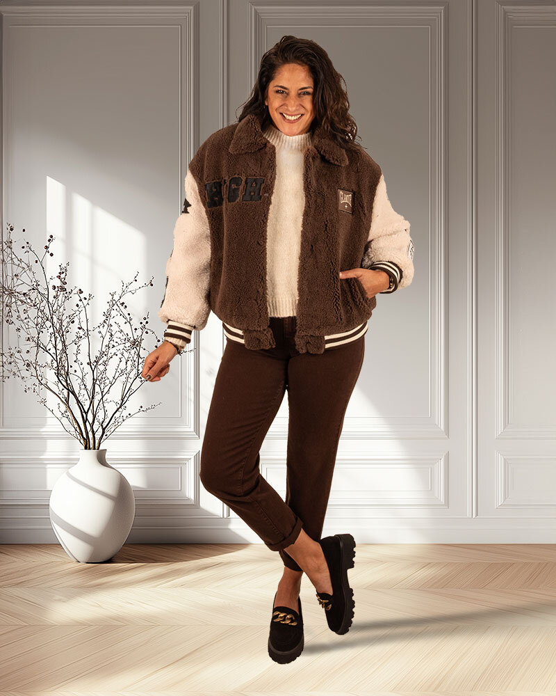 Dark brown high waist mom jeans van Hello Miss