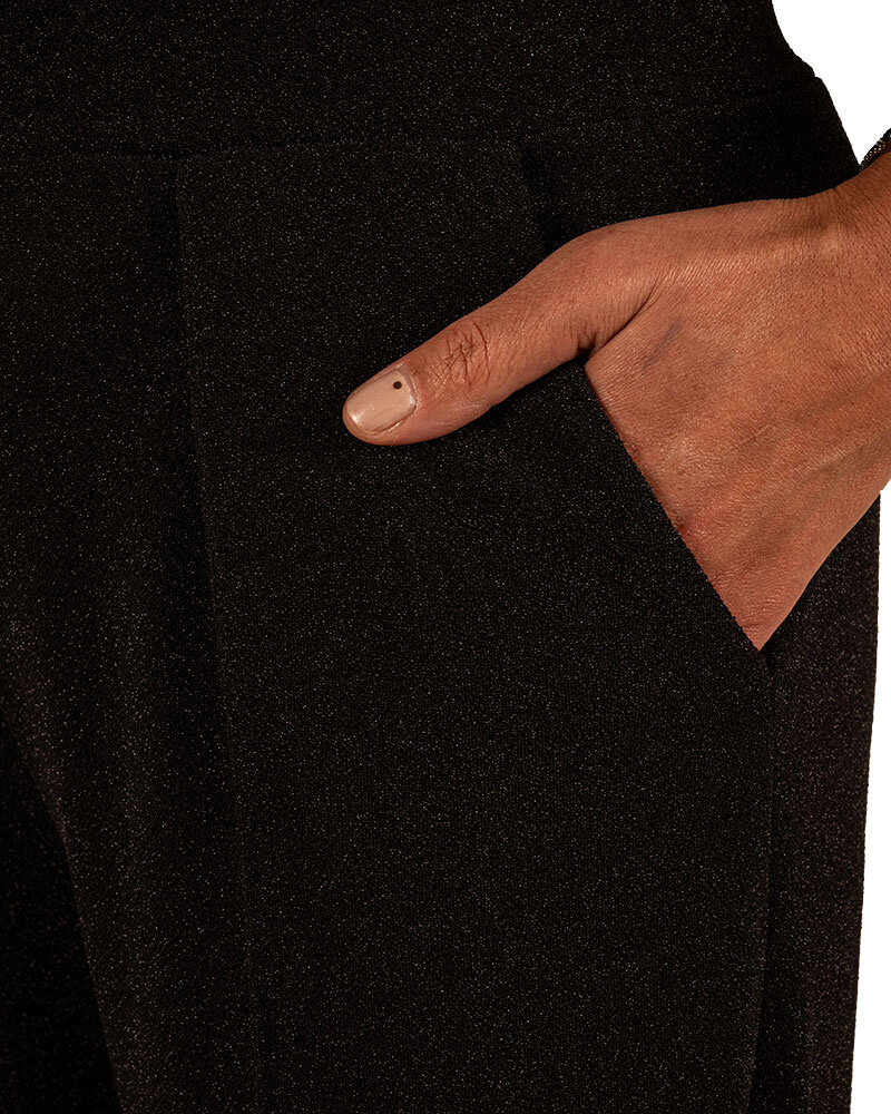 Zwarte glitterpantalon van Perla Nera