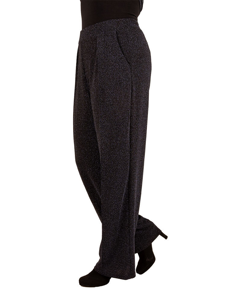 Donkerblauwe glitterpantalon van Perla Nera