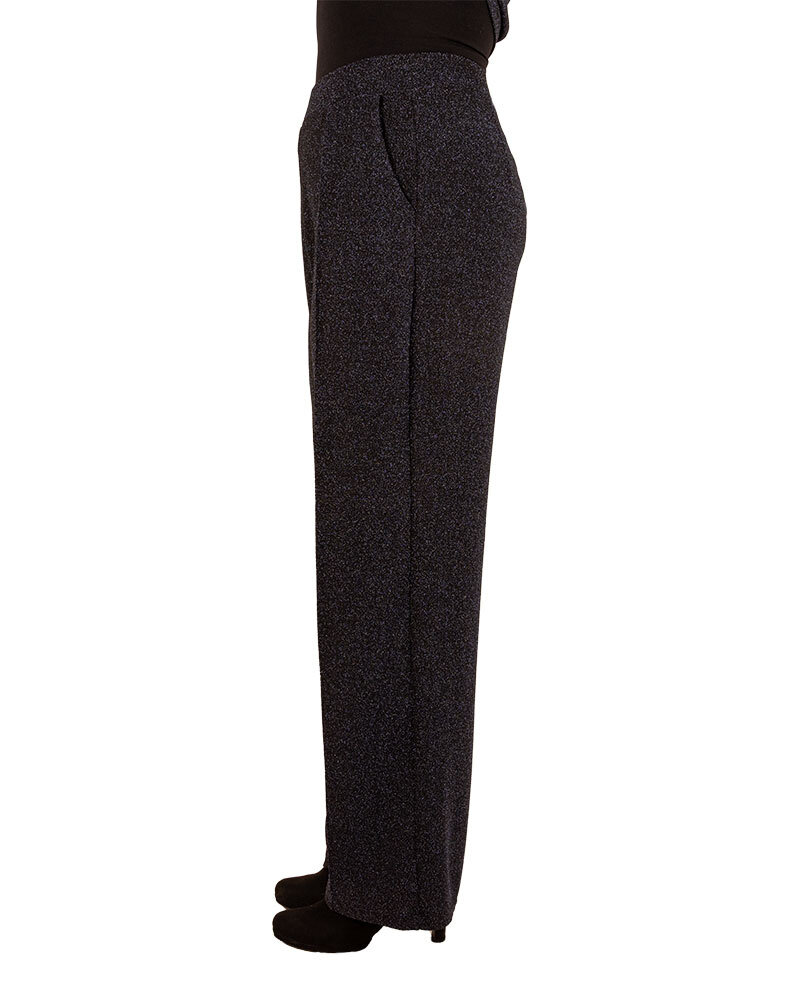 Donkerblauwe glitterpantalon van Perla Nera