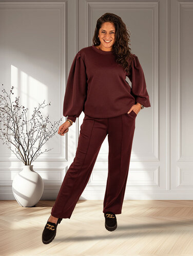 El-Vita Bordeaux joggingpak pofmouw