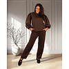 Donkerbruin joggingpak met pofmouw van El-Vita