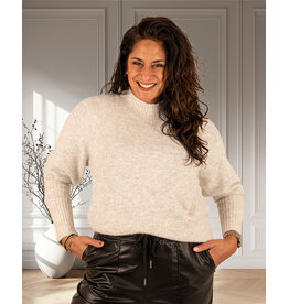 Lichtgrijze trui glitter