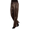 Donkerbruine wax wide leg broek van El-Vita