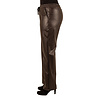 Donkerbruine wax wide leg broek van El-Vita