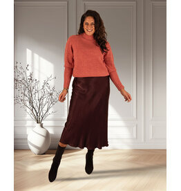 New Collection Bordeaux satijnen rok van New Collection