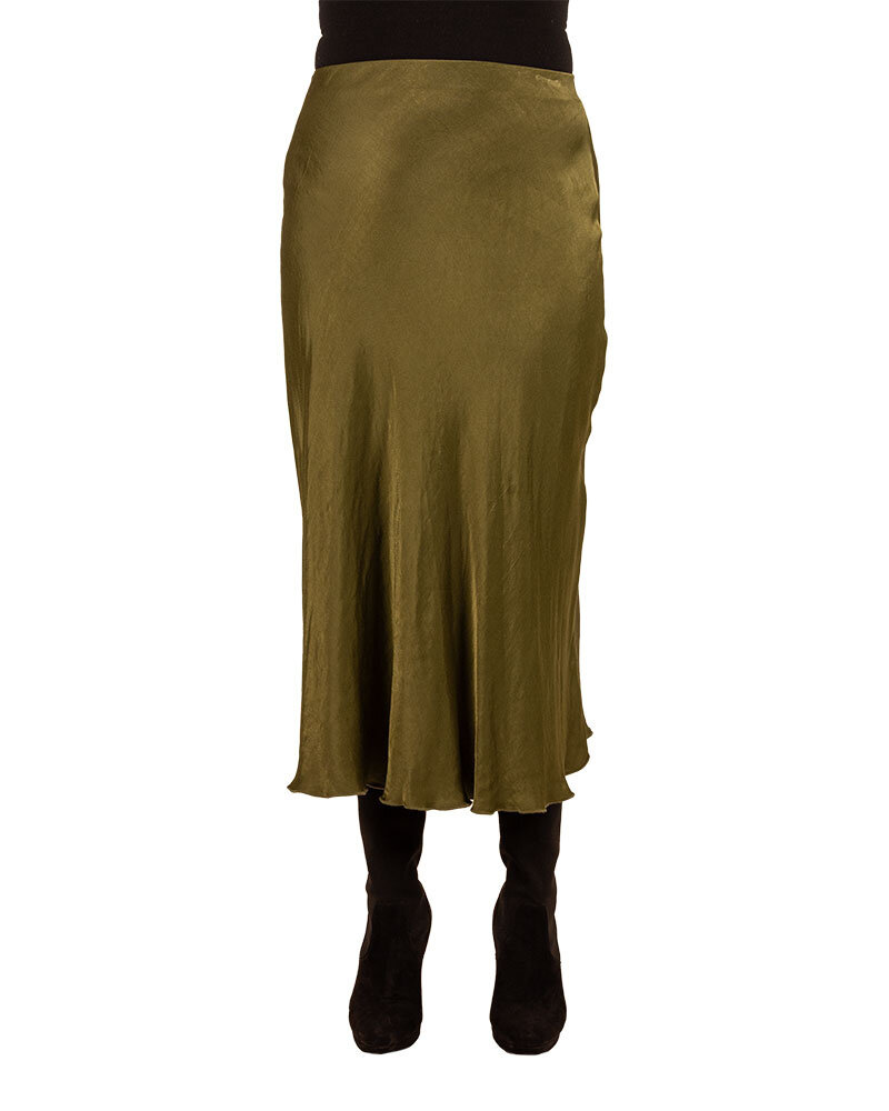 Groene satijnen rok van New Collection
