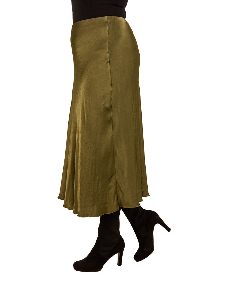 Groene satijnen rok van New Collection