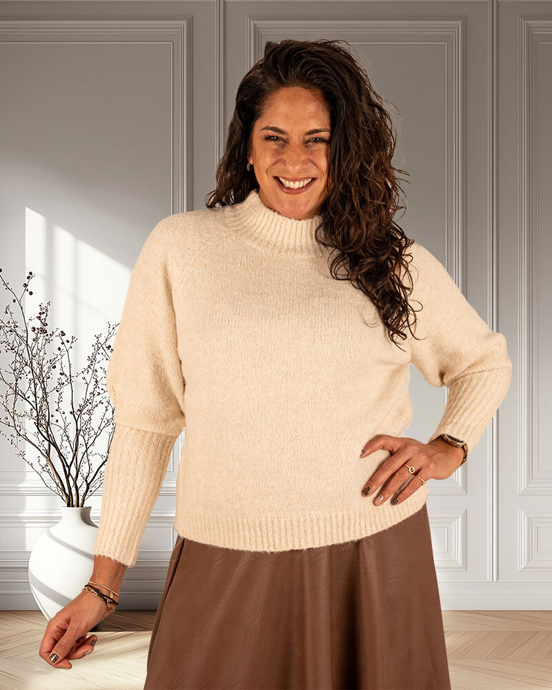 Beige trui glitter van Lamiar