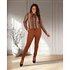 Caramel  travelstof broek van Mi Piace