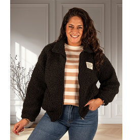 New Collection Zwart teddy vest