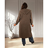 Bruingrijs lang vest met capuchon van Dins Tricot