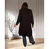 Zwart lang vest met capuchon van Dins Tricot