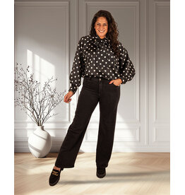 Hello Miss Zwarte wide leg jeans van Hello Miss