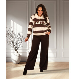Perla Nera Donkerbruine pantalon van Perla Nera