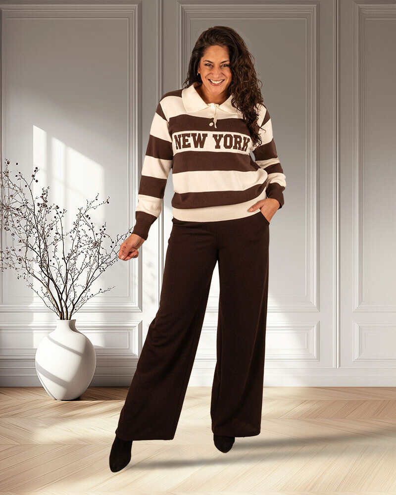 Donkerbruine pantalon van Perla Nera