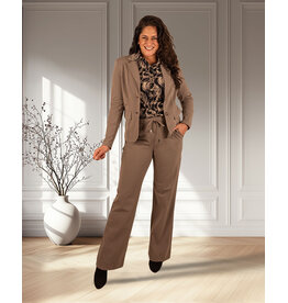 Mi  Piace Falcon  travelstof pantalon met rechte pijp