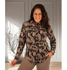 Mi  Piace Falcon swirly print travelstof blouse van Mi Piace