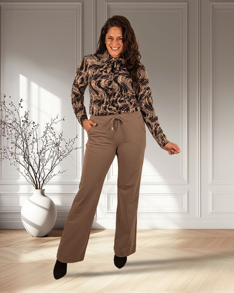 Falcon swirly print travelstof blouse van Mi Piace