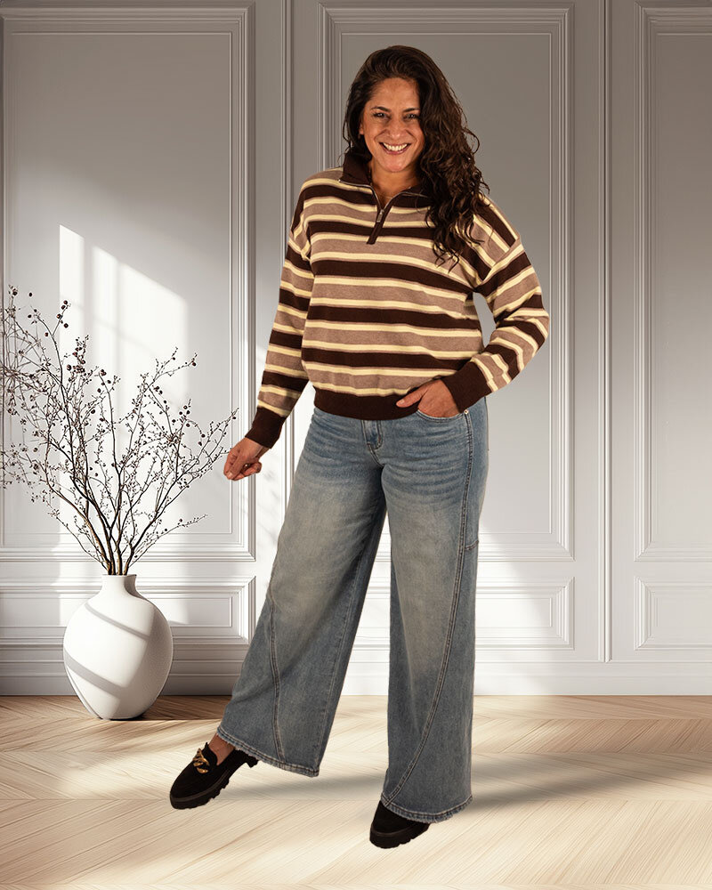 Blue wide leg  jeans van Miss Bon