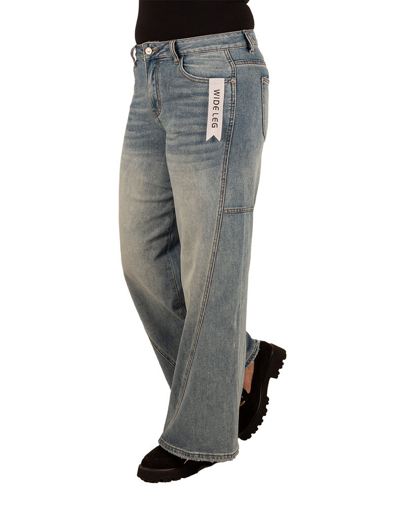 Blue wide leg  jeans van Miss Bon