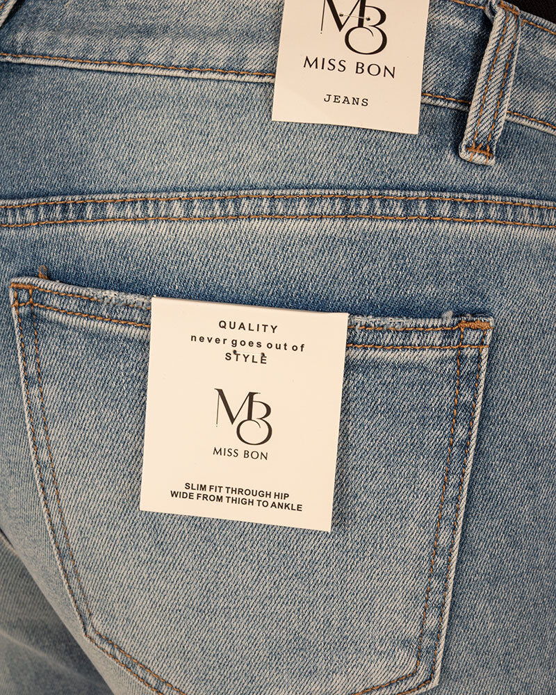 Blue wide leg  jeans van Miss Bon