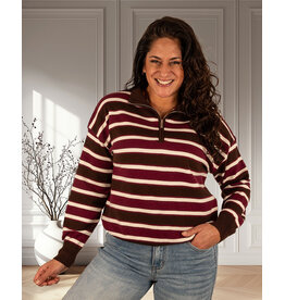Bruin/bordeaux/ecru  polotrui van Kilky
