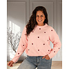 Roze trui hartjes van By Clara