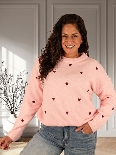 Roze trui hartjes