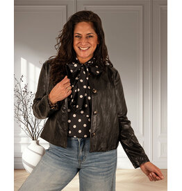 Zwart leatherlook kort jasje van Forza