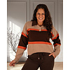 Bruin/taupe/oranje polotrui van Millenium