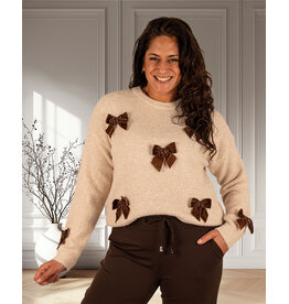 Beige trui strik van Flamant Rose