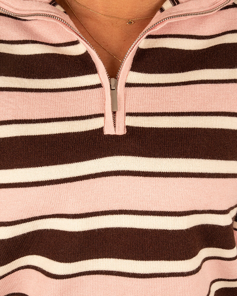 Roze/bruin/ecrupolotrui van Kilky