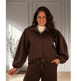 El-Vita Donkerbruine jogging blouse