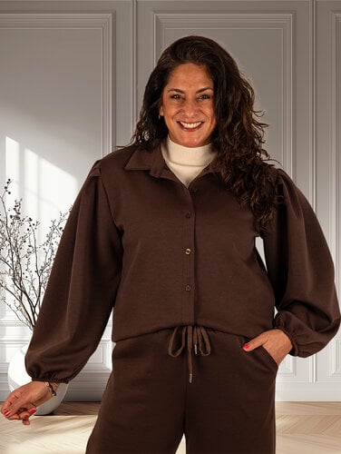 El-Vita Donkerbruine jogging blouse