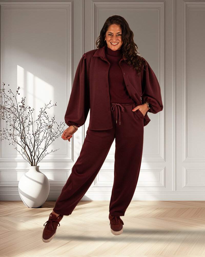 Bordeaux jogging ballonbroek van El-Vita