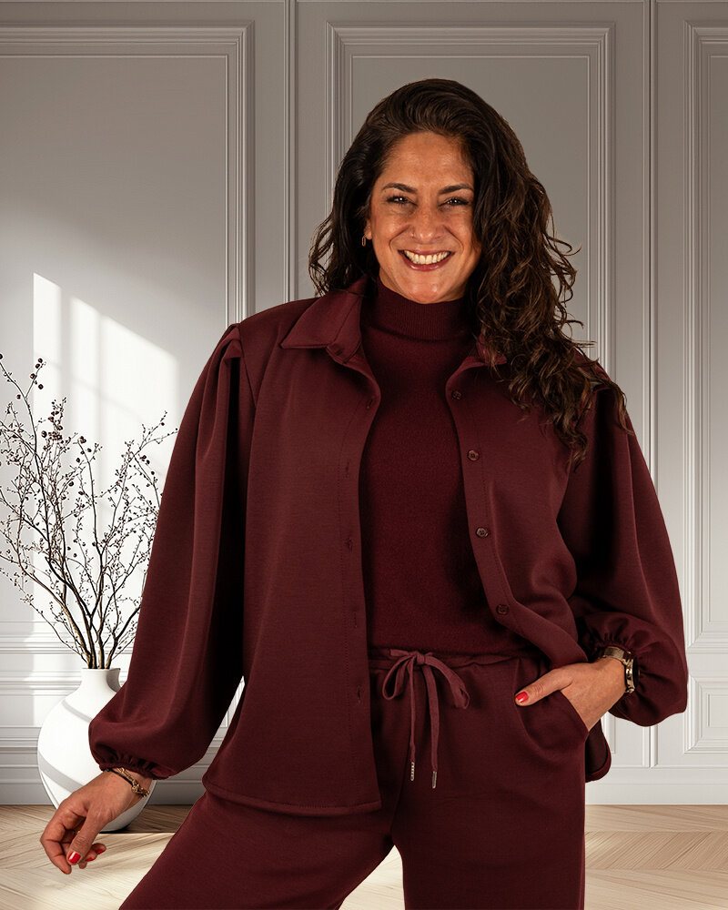 Bordeaux jogging blouse van El-Vita