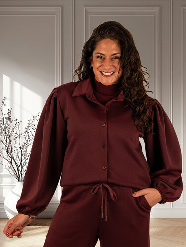 El-Vita Bordeaux jogging blouse
