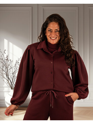 El-Vita Bordeaux jogging blouse