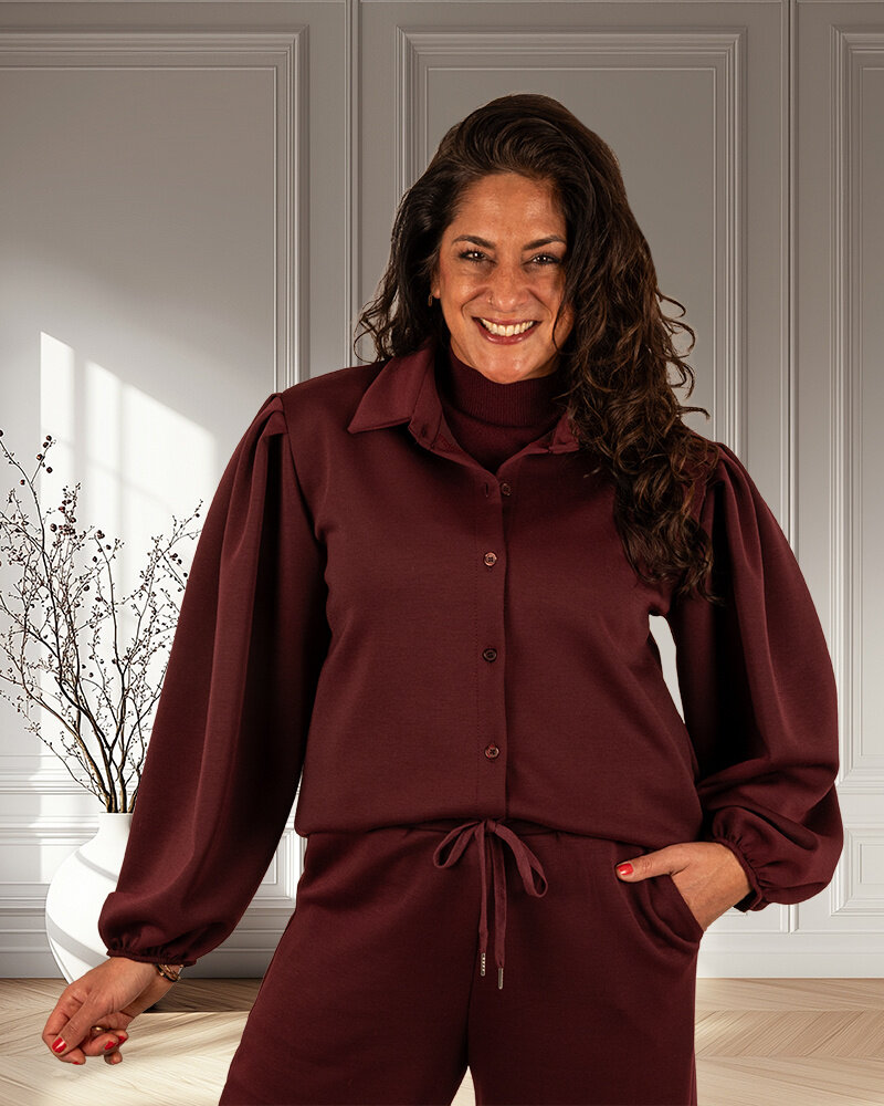Bordeaux jogging blouse van El-Vita