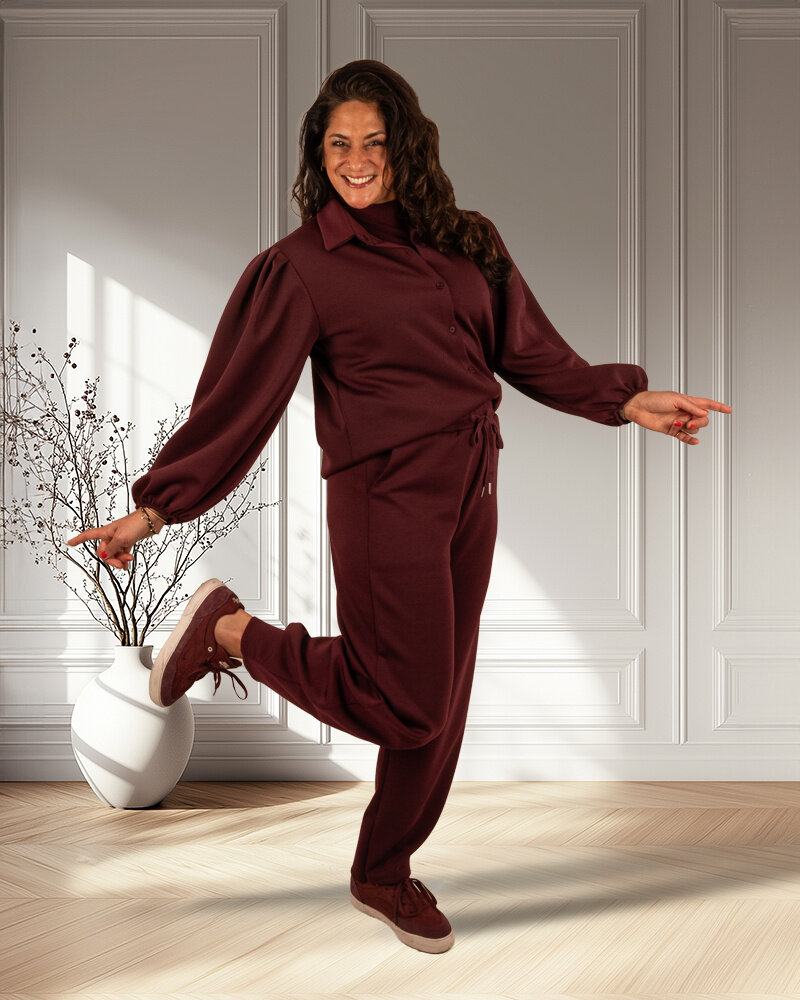 Bordeaux jogging blouse van El-Vita