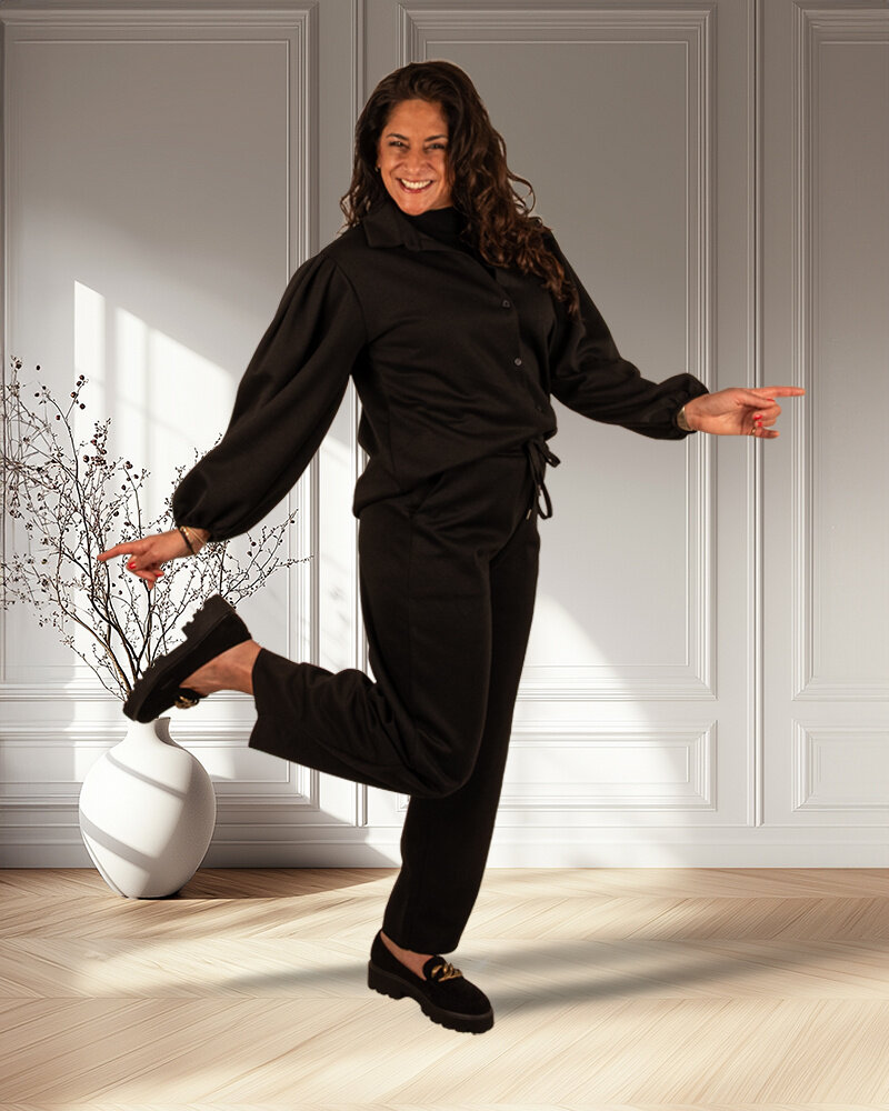 Zwarte jogging ballonbroek van El-Vita