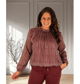 El-Vita Bordeaux ruit print ballontop