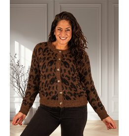 Bruin/zwart panterprint vest van Kilky