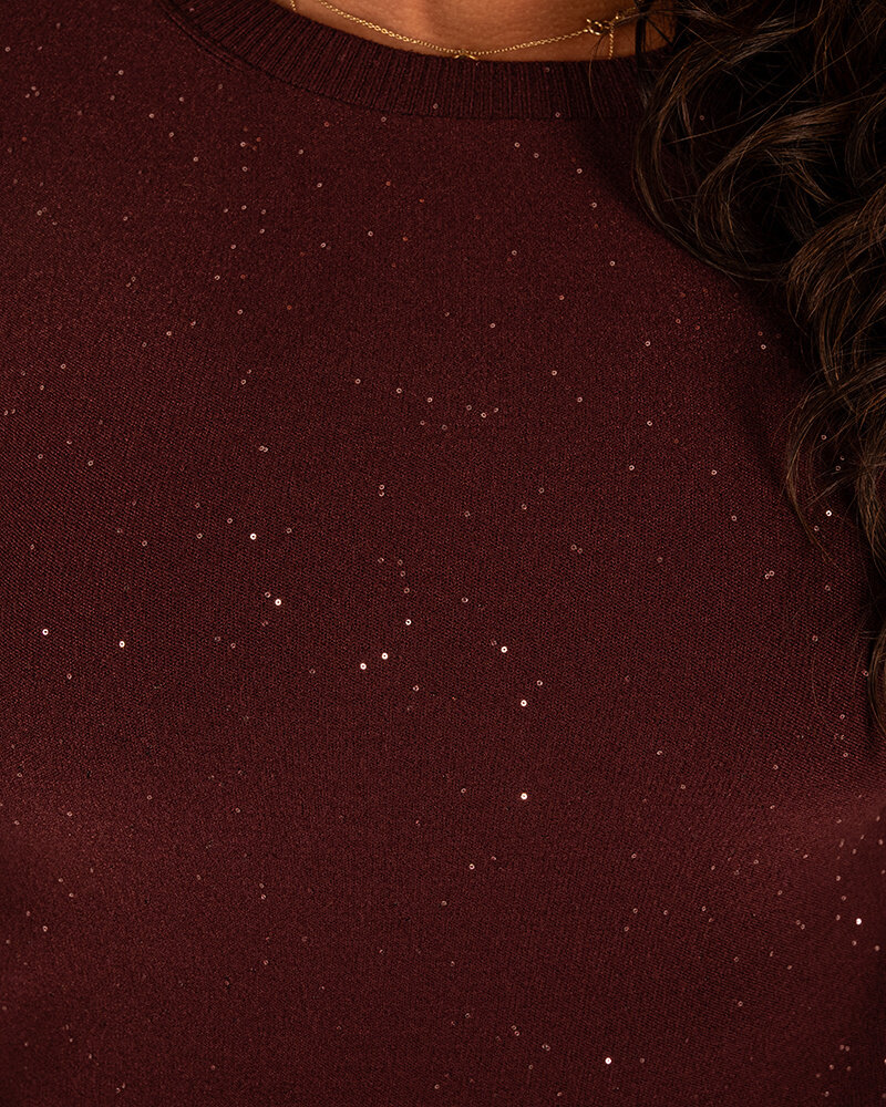Bordeaux shirt glitter van Aviva
