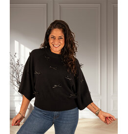 Zwarte trui strikjes van Enzoria