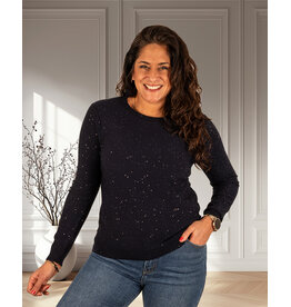 Donkerblauw shirt glitter